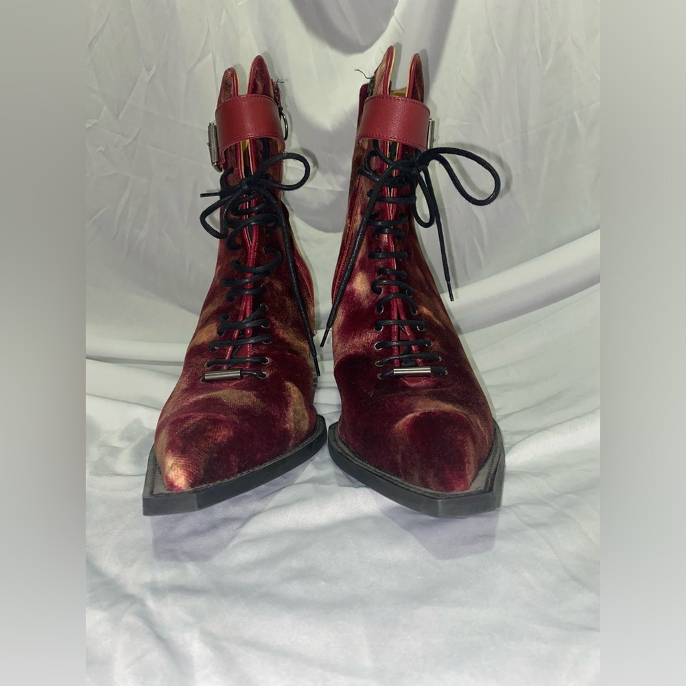 John Fluevog Discontinued Swordfish Cubist Cupcake in Red Velvet